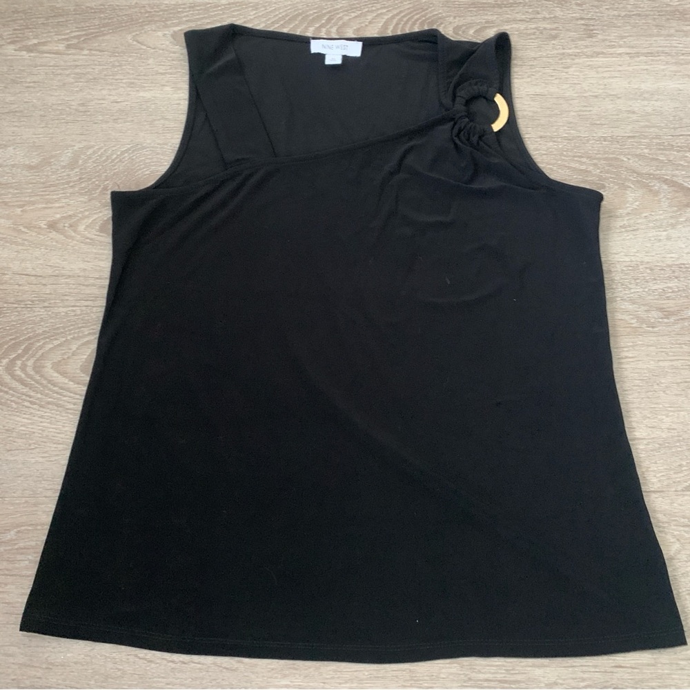 Nine West Black Sleeveless Blouse Size M